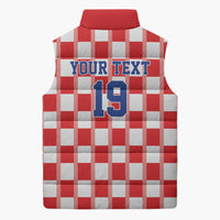 Custom World Football 2026 Croatia Sleeveless Puffer Jacket Vatreni Checkerboard Style - Wonder Print Shop