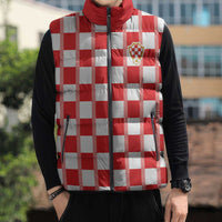 Custom World Football 2026 Croatia Sleeveless Puffer Jacket Vatreni Checkerboard Style - Wonder Print Shop