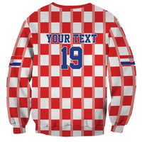 Custom World Football 2026 Croatia Sweatshirt Vatreni Checkerboard Style - Wonder Print Shop