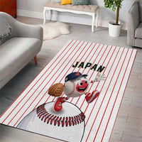 Japan Baseball Area Rug Japanese Flag Mascot Design