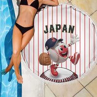 Japan Baseball Beach Blanket Japanese Flag Mascot Design