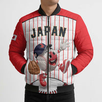 Japan Baseball Custom Bomber Puffer Jacket Japanese Flag Mascot Design