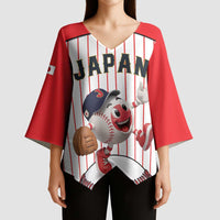Japan Baseball Custom Kimono Sleeve Blouse Japanese Flag Mascot Design