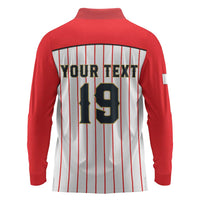 Japan Baseball Custom Long Sleeve Polo Shirt Japanese Flag Mascot Design