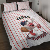 Japan Baseball Quilt Bed Set Japanese Flag Mascot Design