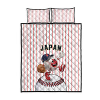Japan Baseball Quilt Bed Set Japanese Flag Mascot Design