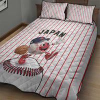 Japan Baseball Quilt Bed Set Japanese Flag Mascot Design