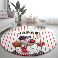 Japan Baseball Round Carpet Japanese Flag Mascot Design