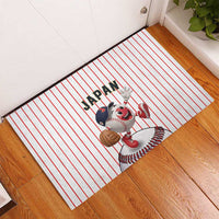 Japan Baseball Rubber Doormat Japanese Flag Mascot Design
