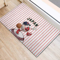 Japan Baseball Rubber Doormat Japanese Flag Mascot Design