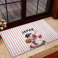 Japan Baseball Rubber Doormat Japanese Flag Mascot Design