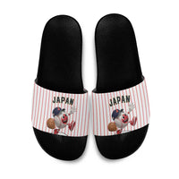 Japan Baseball Slide Sandals Japanese Flag Mascot Design
