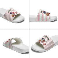 Japan Baseball Slide Sandals Japanese Flag Mascot Design
