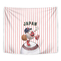 Japan Baseball Tapestry Japanese Flag Mascot Design