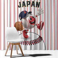 Japan Baseball Window Curtain Japanese Flag Mascot Design