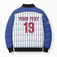 Puerto Rico Baseball Custom Bomber Puffer Jacket Puerto Rican Flag Mascot Design
