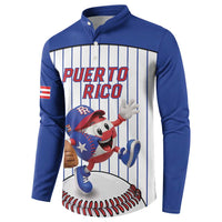Puerto Rico Baseball Custom Button Sweatshirt Puerto Rican Flag Mascot Design