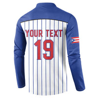 Puerto Rico Baseball Custom Button Sweatshirt Puerto Rican Flag Mascot Design