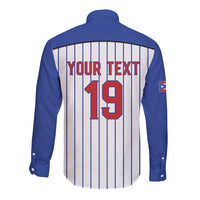 Puerto Rico Baseball Custom Long Sleeve Button Shirt Puerto Rican Flag Mascot Design