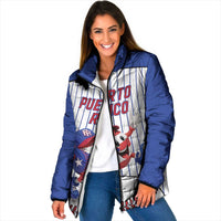 Puerto Rico Baseball Custom Padded Jacket Puerto Rican Flag Mascot Design