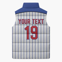 Puerto Rico Baseball Custom Sleeveless Puffer Jacket Puerto Rican Flag Mascot Design