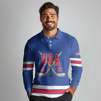 Custom USA Ice Hockey Long Sleeve Polo Shirt Champions 2026