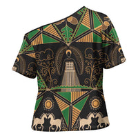 Ukraine Pysanky Pattern Cross Shoulder Shirt Berehynia Guardian Folk Art