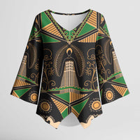 Ukraine Pysanky Pattern Kimono Sleeve Blouse Berehynia Guardian Folk Art
