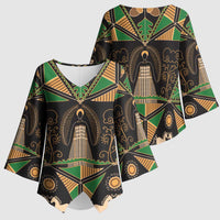 Ukraine Pysanky Pattern Kimono Sleeve Blouse Berehynia Guardian Folk Art
