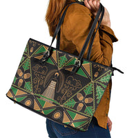 Ukraine Pysanky Pattern Leather Tote Bag Berehynia Guardian Folk Art