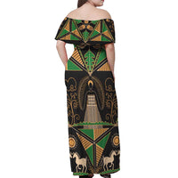 Ukraine Pysanky Pattern Off Shoulder Maxi Dress Berehynia Guardian Folk Art