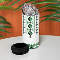 Ukraine Vyshyvanka Inspired 4 in 1 Can Cooler Tumbler Ukrainian Traditional Folk Pattern