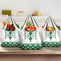 Ukraine Vyshyvanka Inspired Grocery Bag Ukrainian Traditional Folk Pattern