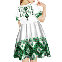 Ukraine Vyshyvanka Inspired Kid Short Sleeve Dress Ukrainian Traditional Folk Pattern