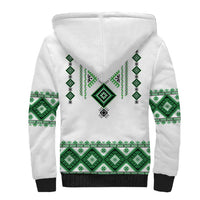 Ukraine Vyshyvanka Inspired Sherpa Hoodie Ukrainian Traditional Folk Pattern