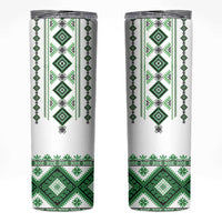 Ukraine Vyshyvanka Inspired Skinny Tumbler Ukrainian Traditional Folk Pattern