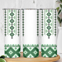 Ukraine Vyshyvanka Inspired Skinny Tumbler Ukrainian Traditional Folk Pattern