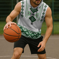 Ukraine Vyshyvanka Inspired Sleeveless Hoodie Ukrainian Traditional Folk Pattern
