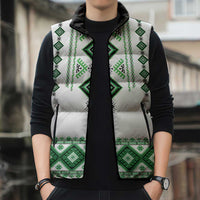 Ukraine Vyshyvanka Inspired Sleeveless Puffer Jacket Ukrainian Traditional Folk Pattern