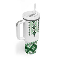 Ukraine Vyshyvanka Inspired Tumbler With Handle Ukrainian Traditional Folk Pattern