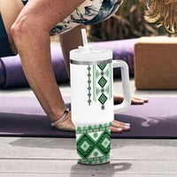 Ukraine Vyshyvanka Inspired Tumbler With Handle Ukrainian Traditional Folk Pattern