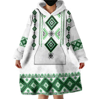 Ukraine Vyshyvanka Inspired Wearable Blanket Hoodie Ukrainian Traditional Folk Pattern