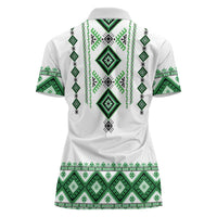 Ukraine Vyshyvanka Inspired Women Polo Shirt Ukrainian Traditional Folk Pattern