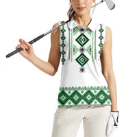 Ukraine Vyshyvanka Inspired Women Sleeveless Polo Shirt Ukrainian Traditional Folk Pattern