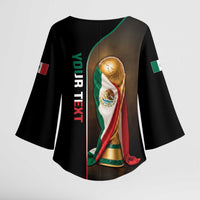 Personalized Mexico Football 2026 Kimono Sleeve Blouse Trophy Flag Pride Art