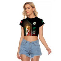 Personalized Mexico Football 2026 Raglan Cropped T Shirt Trophy Flag Pride Art
