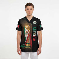 Personalized Mexico Football 2026 Scrub Top Trophy Flag Pride Art