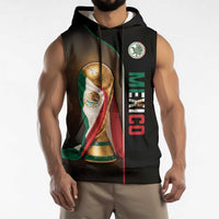 Personalized Mexico Football 2026 Sleeveless Hoodie Trophy Flag Pride Art