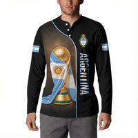 Personalized Argentina Football 2026 Button Sweatshirt Trophy Flag Pride Art