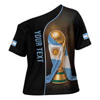 Personalized Argentina Football 2026 Cross Shoulder Shirt Trophy Flag Pride Art